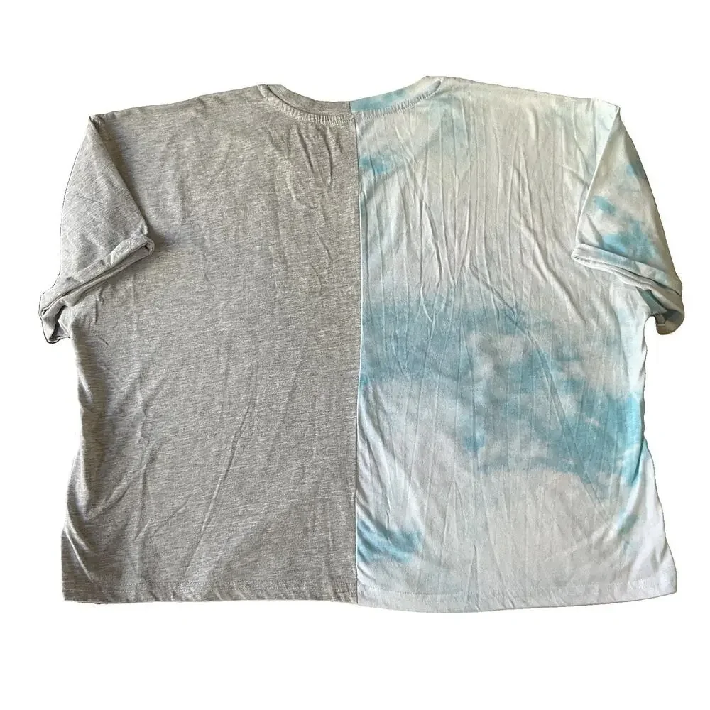 Pac-Man Girls Shirt XXL Gray Colorblock Graphic Tee Logo Short Sleeve